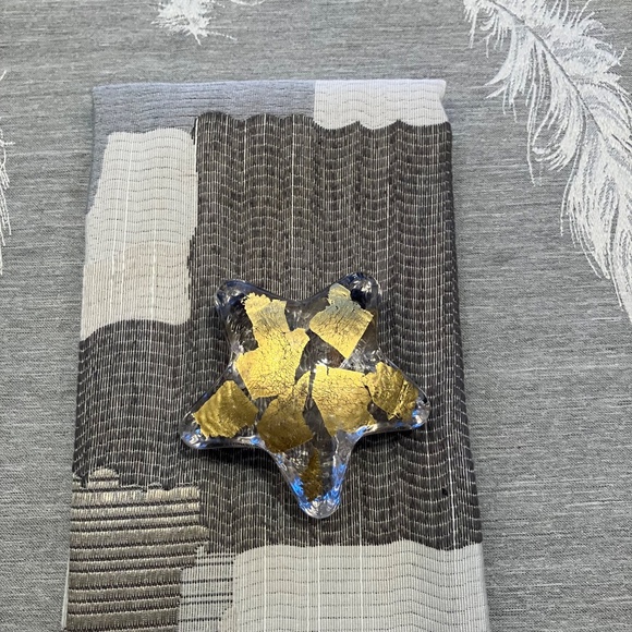 ROBERT HELD ART GLASS STAR PAPERWEIGHT GOLD HANDMADE VINTAGE - Picture 4 of 7